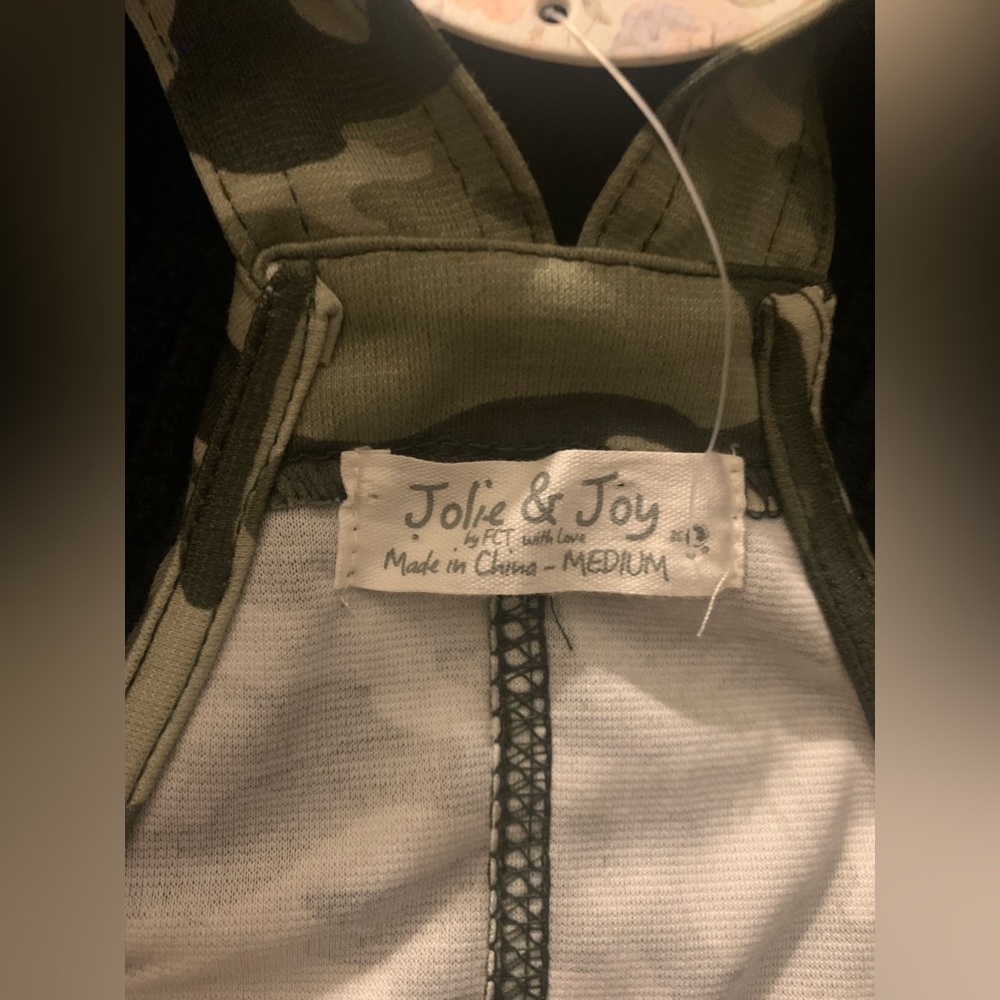 Jolie and Joy by FCT green camouflage overalls dress size medium juniors NWT - Picture 8 of 11